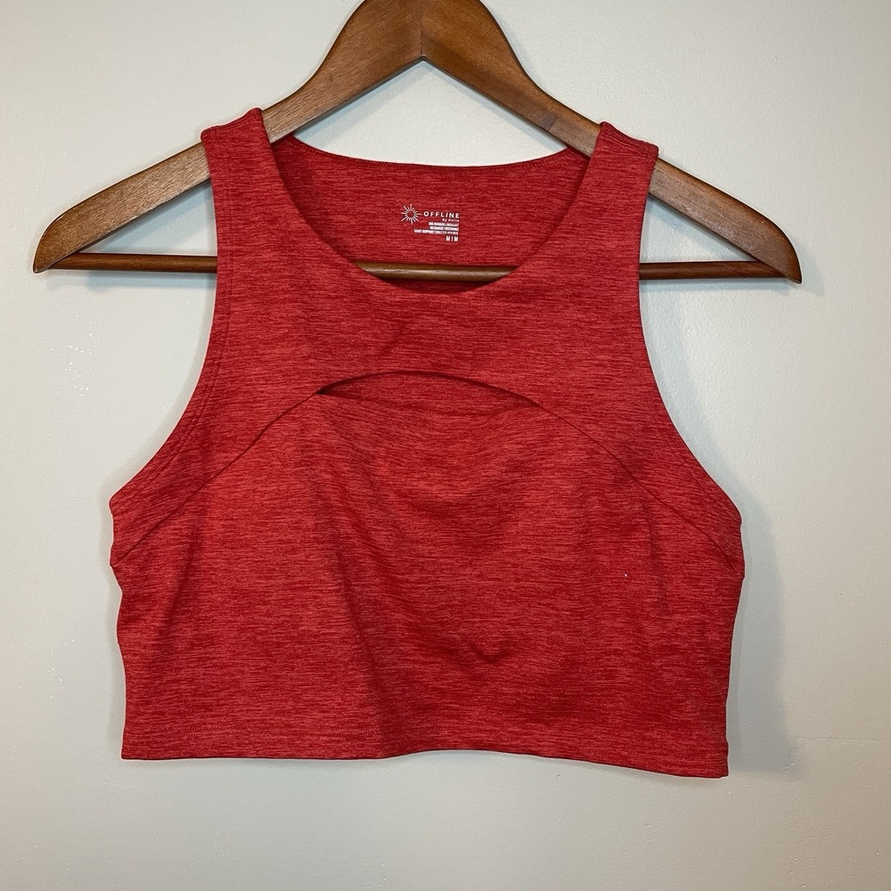 OFFLINE By Aerie The Hugger Sports Bra Least Support Size Medium Burnt Orange